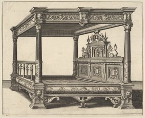 Katossänky Verscheyden Schrynwerckiltä ... [Useita puusepäntöjä ...], 1658. tekijältä Paul Vredeman de Vries