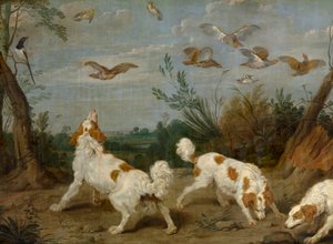 Partridge Hunt (öljy kankaalle)
