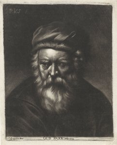 Portree van Thomas Parr Vanha Parr: aeta 152 (otsikko esineessä)