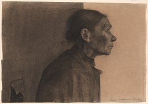 Nainen profiilissa, oikealle käännettynä tekijältä Paula Modersohn Becker