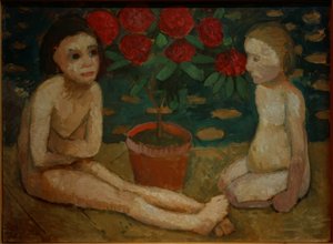 Kaksi istuvaa lasten tiedostoa tekijältä Paula Modersohn Becker