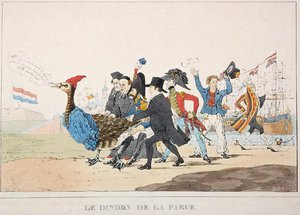The Fall Guy: Ranskan interventio vuonna 1832 Antwerpenissä (litografia).