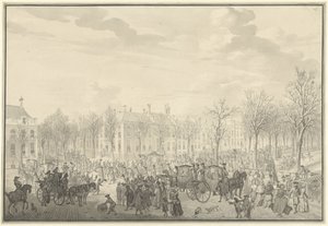 Prinssi William V:n saapuminen Haagiin 10. marraskuuta 1762 tekijältä Paulus Constantijn la Fargue (possibly)