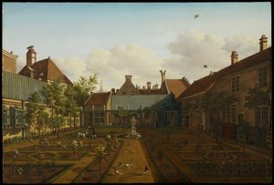 Näkymä kaupunkitalon puutarhaan Haagissa, 1775