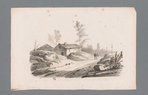 Mäkinen maisema maantiellä ja taloilla Maiseman periaatteet (sarjan nimi) Principles de paysages (sarjan nimi)