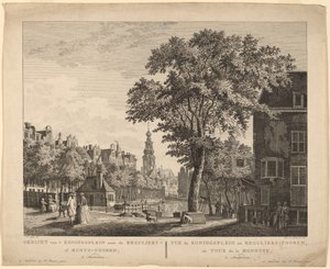 Näkymä Koningspleiniltä Reguliereihin tai Munts-Tooreniin, Amsterdamissa tekijältä Paulus van Liender after Jan de Beyer