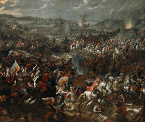 Wienin taistelu 12. syyskuuta 1683, noin 1683-84 (öljy kankaalle) tekijältä Pauwel Casteels