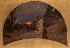 Agony in the Garden of Olives (The Agony in the Garden; luonnos Pyhän Volodymyrin katedraalista Kiovassa) - Pavel Aleksandrovitš Svedomski (Svedomski) (1849-1904) teos ), h
