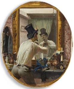 Ranskalainen valmistautuu bal populaireen, 1863. tekijältä Pavel Petrovich Chistyakov