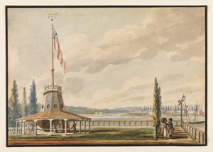 Matkailijan ensimmäinen näkymä New Yorkiin - Battery ja Flagstaffin patteri