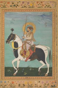 Shah Jahan on Horseback, Folio Shah Jahan -albumista, versio: n. 1630, recto: n. 1530-50.
