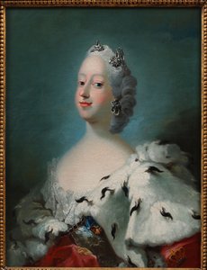""Ison-Britannian Louisen, Tanskan kuningattaren (1724-1751) muotokuva"" Peder Alsin (1726-1776) maalaus noin 1750 David-kokoelma