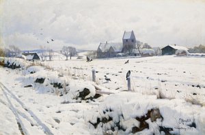 Talvimaisema, Holmstrup tekijältä Peder Monsted