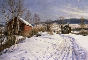 Talvimaisema, Lillehammer tekijältä Peder Monsted