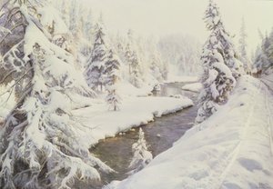 Talvimaisema, St Moritz tekijältä Peder Monsted