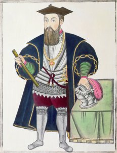 Vasco de Gaman muotokuva (guassi paperille)