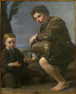 Viinin myyjä. Pedro Nunez de Villavicencion maalaus (n. 1640-n. 1698), öljy kankaalle, noin 1685. Kuvataidemuseo Sevillassa, Espanjassa. tekijältä Pedro Nunez de Villavicenzio
