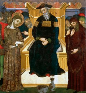 Kristus Pilatuksen edessä, Pedro Serra tai Pere Serra (toiminut 1363-1399), maalaus puulle. tekijältä Pedro Serra