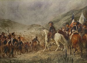 Chacabucon taistelu Chilessä helmikuussa 1817 tekijältä Pedro Subercasseux