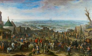 Sotilaat leirillä (kupari)