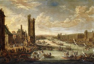 Näkymä Pariisista kohti Louvrea ja Tour de Nesleä, 1671-77 tekijältä Peeter or Pieter Bout