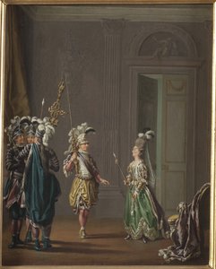 Gustave III de Sweden ja Ulrika Eleonora von Fersen - Ruotsin kuningas Kustaa III ja Ulrika Eleonora von Fersen, kirjoittanut Hillestroem, Pehr (1732-1816). Öljy kankaalle. Mitat: 50x40 cm. Tukholman kansallismuseo tekijältä Pehr Hilleström