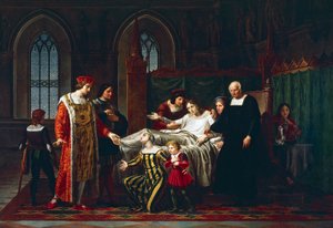 Charles VIII tapaa kuoleva Gian Galeazzo Sforzan Paviassa tekijältä Pelagio Palagi