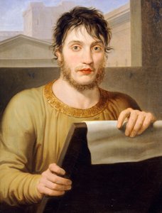 Giuseppe Guizzardi antiikkimekossa, Pelagius Palagi (1775-1860), öljy kankaalle, 60x47 cm tekijältä Pelagio Palagi