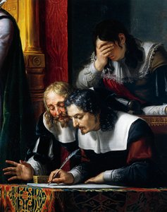 Kustaa II Adolphus Vasa vannomassa uskollisuusvalan tyttärelleen Cristinalle, yksityiskohta, Pelagius Pelagi (1775-1860), öljy kankaalle tekijältä Pelagio Palagi