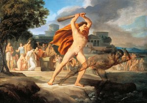 Hercules voitti Thanatosin (öljy kankaalle)