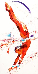 Gymnast Three, 2010 (öljy kankaalle) tekijältä Penny Warden