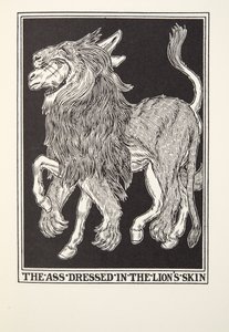 Leijonannahkaan pukeutunut aasi, Fontainen taruista, pub. 1905