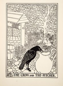 Varis ja syöttäjä, julkaisusta A Hundred Fables of Aesop, pub.1903