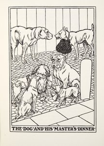 Koira ja hänen isäntänsä päivällinen, Fontainen taruista, pub. 1905