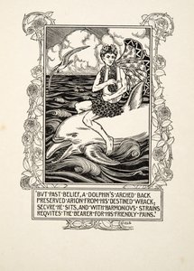 Delfiini, kirjasta A Hundred Anecdotes of Animals, pub. 1924 tekijältä Percy J. Billingshurst