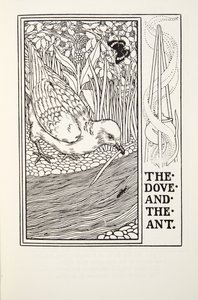 Kyyhkynen ja muurahainen, Fontainen taruista, pub. 1905 tekijältä Percy J. Billingshurst