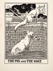 Kettu ja vuohi, julkaisusta A Hundred Fables of Aesop, pub.1903