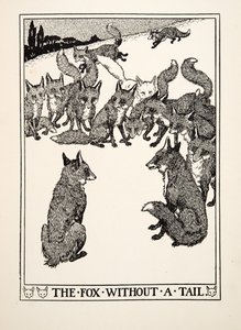 Kettu ilman häntää, julkaisusta A Hundred Fables of Aesop, pub.1903
