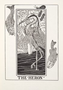 The Heron, Fontaine Fables, pub. 1905 (kaiverrus) tekijältä Percy J. Billingshurst