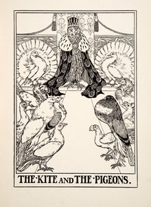 Leija ja kyyhkyset, julkaisusta A Hundred Fables of Aesop, pub.1903