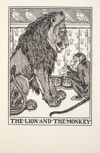 Leijona ja apina, Fontainen taruista, pub. 1905