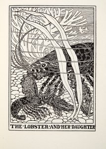Hummeri ja hänen tyttärensä, teoksesta Fontaine Fables, pub. 1905