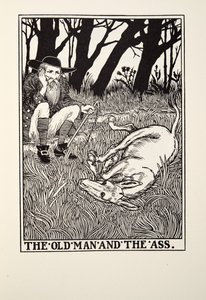 Vanhus ja aasi, Fontainen saduista, pub. 1905