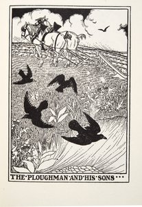 The Ploughman and his Sons, Fontaine Fables, pub. 1905