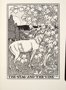 Hirvi ja viiniköynnös, Fontainen taruista, pub. 1905