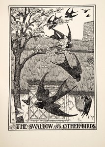 Pääskynen ja muut linnut, julkaisusta A Hundred Fables of Aesop, pub.1903
