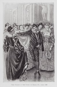 Tanssi: Pavane Henri III:n hovissa, noin 1580 (litho) tekijältä Percy Macquoid