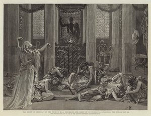 Tarina Orestesista, Prinssin salissa, Piccadilly, Clytemnestran aave, joka herättää raivot, III näytös tekijältä Percy Macquoid