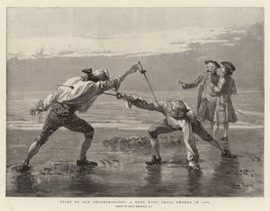 Vanhan miekkailun tyypit, kaksintaistelu pienten miekkojen kanssa vuonna 1760