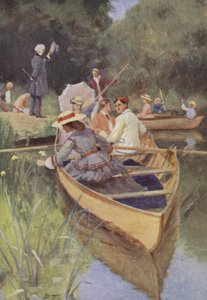 Louisa M Alcottin kuvitus pienille naisille (väri litho) tekijältä Percy Tarrant